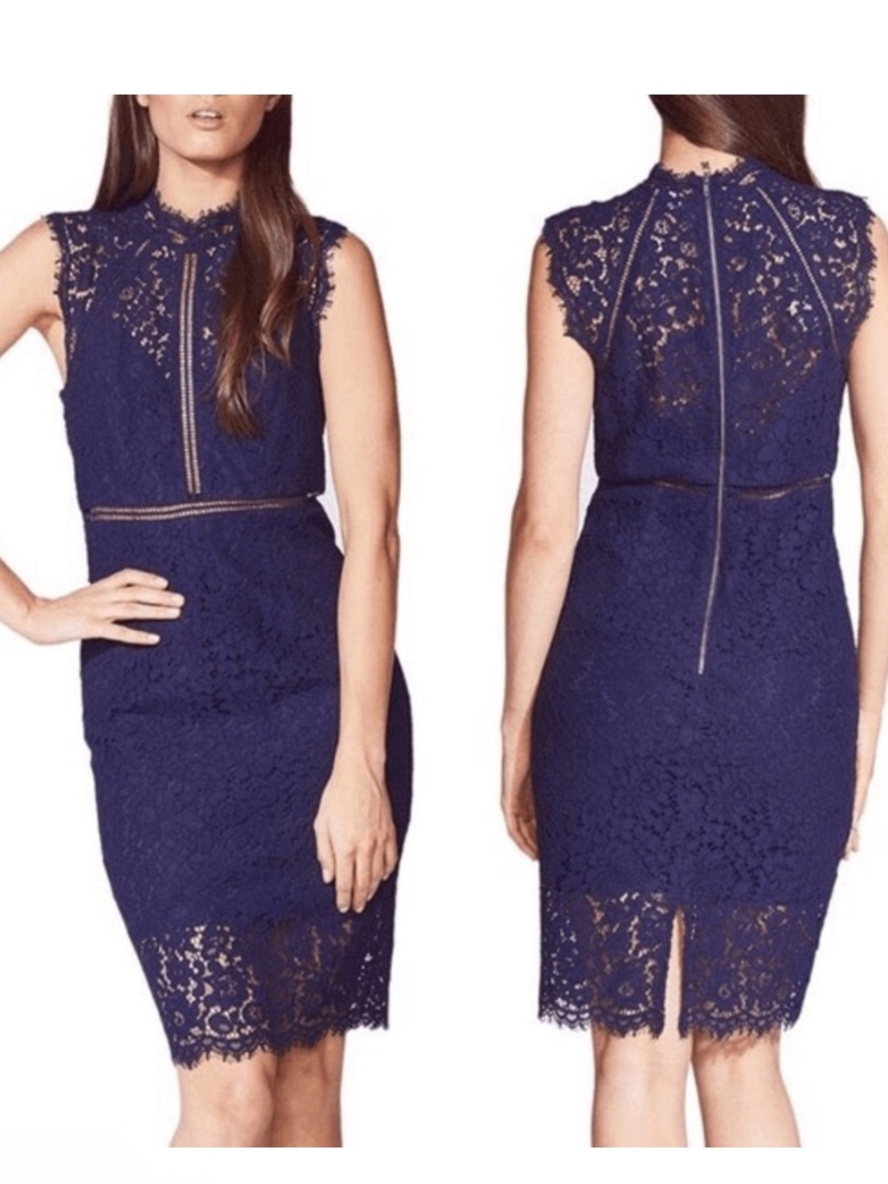 Bardot Navy Lace High-Neck Sheath Dress 💙💙